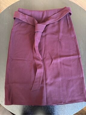Ann Taylor Women's Belted Pencil Skirt in Plum